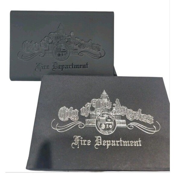 Leather LA City Logo Fire Department Money Clip Credit Card Holder Wallet  RFID - Picture 5 of 7
